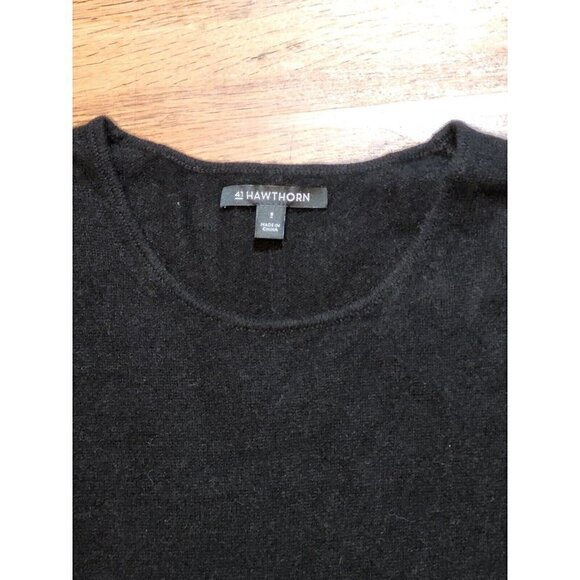 41 Hawthorn Womens Small Sweater Pullover Black Cashmere Knit Long Sleeve - Picture 3 of 4